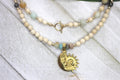 Limited Edition- Sun & Moon Gemstone Mala Necklace | Amazonite, Agate, & Pyrite Mala Necklace