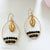 14kt Gold Black Spinel Cowrie Shell Earrings