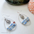 Sterling Silver Gemstone and Cowrie Shell Earrings