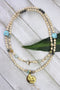 Limited Edition- Sun & Moon Gemstone Mala Necklace | Amazonite, Agate, & Pyrite Mala Necklace